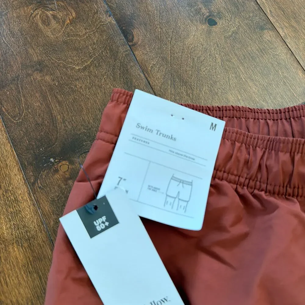 Goodfellow Mens Swim Trunks Brown Red NEW‎ Size Medium 7